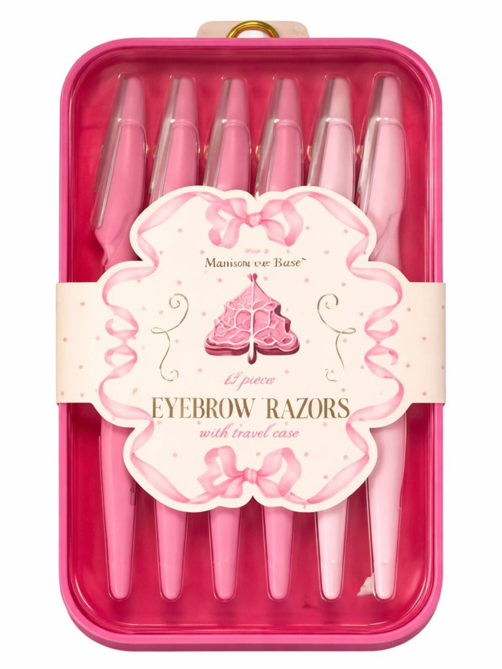 Maison De Base Dermaplane Eyebrow Razors 12pc Set Travel Case Facial Hair
